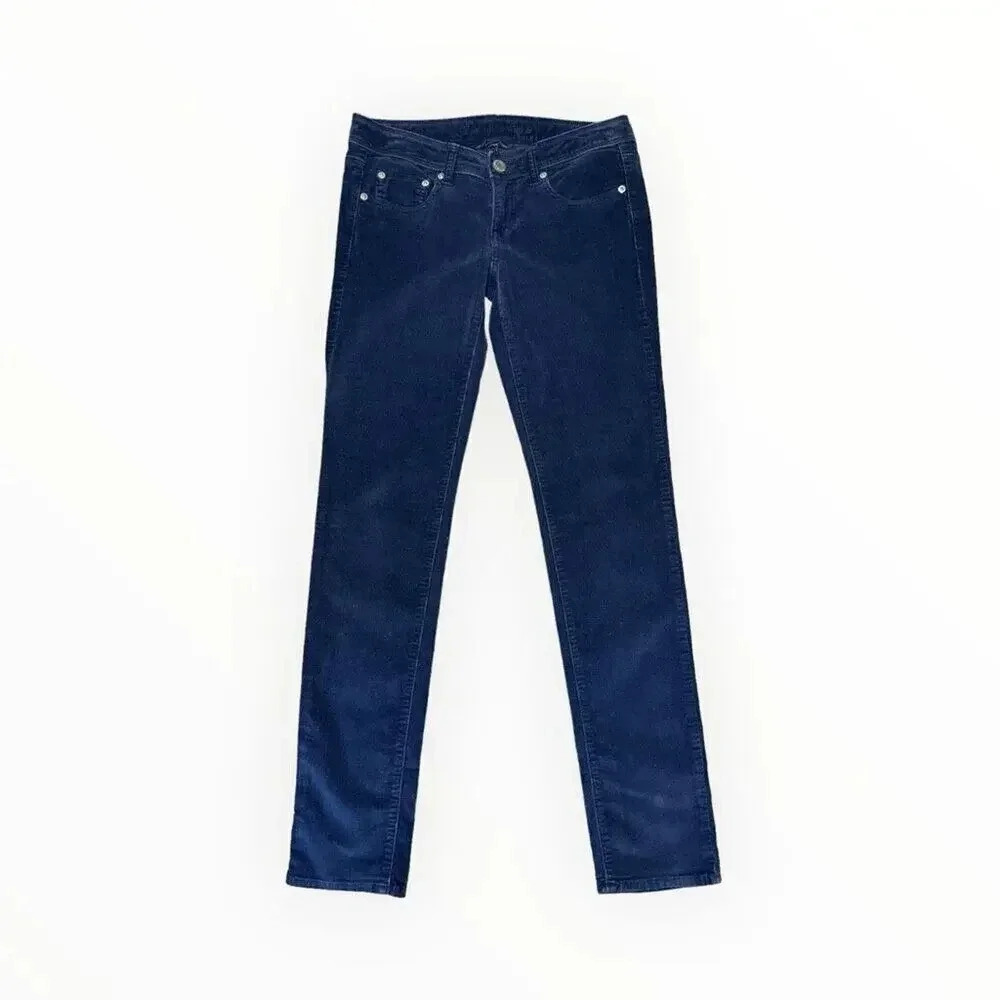 American Eagle Outfitters Women’s Size 4 Regular Blue Corduroy‎ Skinny Pants